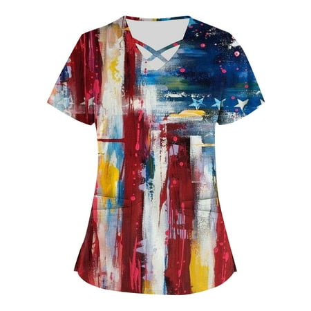 Apepal Plus Size Printed Scrub Working Uniform Scrub Tops for Women Cross V-Neck Short Sleeve Fun T-shirt Tee with Pockets
Apepal Plus Size Printed Scrub Working Uniform Scrub Tops for Women Cross V-Neck Short Sleeve Fun T-shirt Tee with Pockets