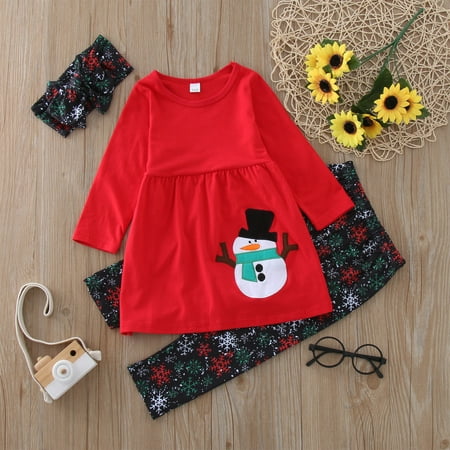 FZM Christmas Toddler Kids Girls Outfit Christmas Prints Long Sleeves Tops Pants Hairabnd 3pcs Set Outfits
FZM Christmas Toddler Kids Girls Outfit Christmas Prints Long Sleeves Tops Pants Hairabnd 3pcs Set Outfits