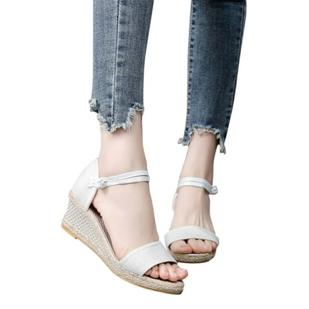 AXXD White Wedge Sandals for Women 9 Knitted Round Toe One Character Slope Fish Mouth Sandals High Heel Summer Casual
AXXD White Wedge Sandals for Women 9 Knitted Round Toe One Character Slope Fish Mouth Sandals High Heel Summer Casual