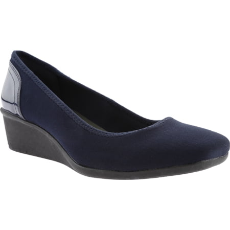 Women s Anne Klein Wisher Wedge Navy Fabric 9.5 M