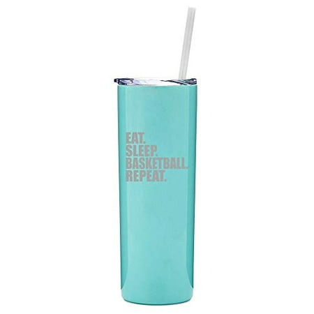 20 oz Skinny Tall Tumbler Stainless Steel Vacuum Insulated Travel Mug With Straw Eat Sleep Basketball Repeat (Light Blue)
20 oz Skinny Tall Tumbler Stainless Steel Vacuum Insulated Travel Mug With Straw Eat Sleep Basketball Repeat (Light Blue)
