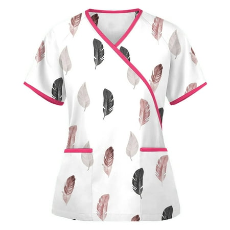 QAZXD Womens 2023 Summer Scrub Tops V-Neck Floral Short Sleeve Pullover with Pockets White 5XL
QAZXD Womens 2023 Summer Scrub Tops V-Neck Floral Short Sleeve Pullover with Pockets White 5XL