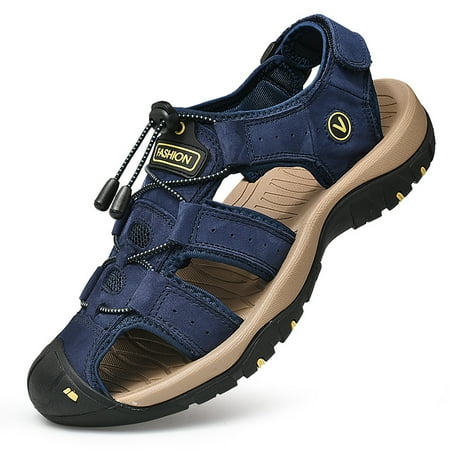 JERDAR Men s Sandals Men s Outdoor Men s Leather Non-slip Anti-kick and Anti-collision Beach Sandals Beach Sandals 44