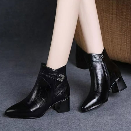 Fashion Autumn Women Ankle Boots Heel Middle Heel Solid Color Pointed Toe Side Zipper Casual Style
Fashion Autumn Women Ankle Boots Heel Middle Heel Solid Color Pointed Toe Side Zipper Casual Style