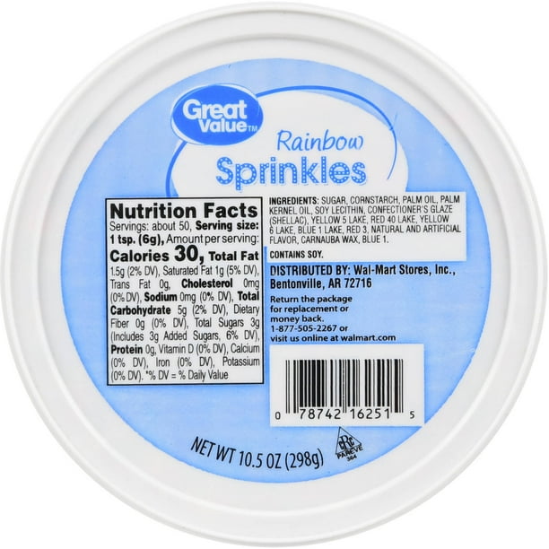 Great Value Rainbow Sprinkles, 10.5 oz