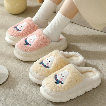 

Warm Knit House Slippers for Women Comfy Fleece Lined Winter Slippers with Memory Foam and Indoor Outdoor Soles