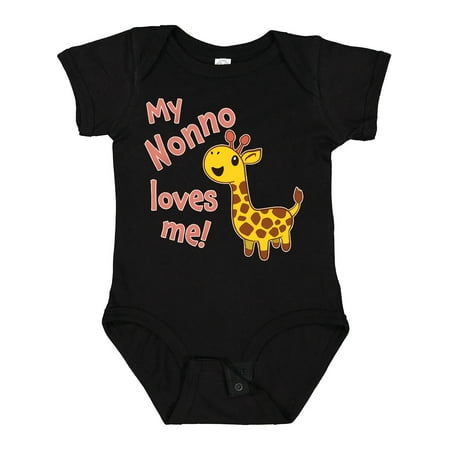 Inktastic My Nonno Loves Me- Cute Giraffe Gift Baby Boy or Baby Girl Bodysuit