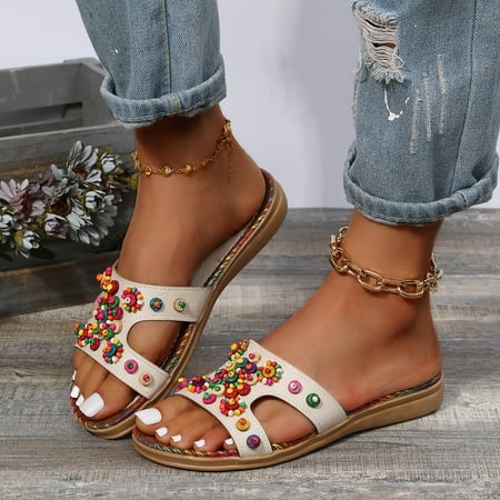 Leisure Bohemia Women s Summer Non Slip Color Slip On Flat Beach Open Toe Breathable Sandals Shoes Slippers Moccasins Slippers for Women Size 7 Bed Slippers for Women Slippers for Women Booties Dog
Leisure Bohemia Women s Summer Non Slip Color Slip On Flat Beach Open Toe Breathable Sandals Shoes Slippers Moccasins Slippers for Women Size 7 Bed Slippers for Women Slippers for Women Booties Dog