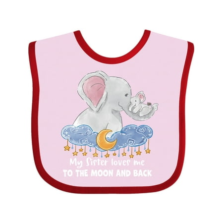 Inktastic My Sister Loves me to the Moon and Back Elephant Family Gift Baby Boy or Baby Girl Bib
Inktastic My Sister Loves me to the Moon and Back Elephant Family Gift Baby Boy or Baby Girl Bib