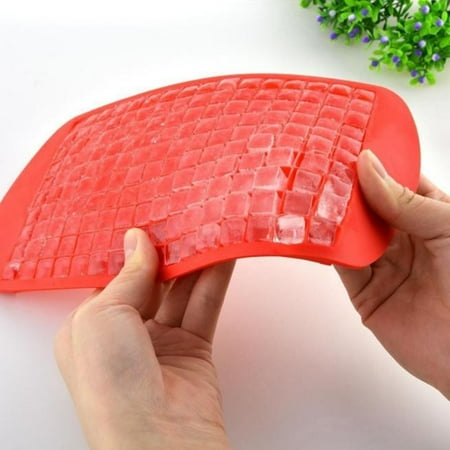Tanwpn 160 Ice Cubes Frozen Cube Bar Pudding Silicone Tray Mould Mold Tool Red