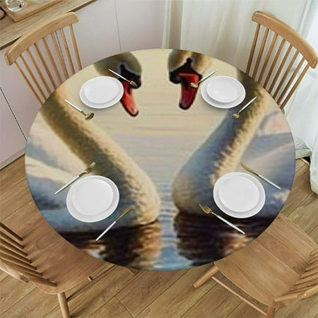 Autua Swans Heart Shape Neo-Romanticism Round Tablecloth - Stain-Resistant & Washable Ideal for Indoor and Outdoor Use Elastic Edge Tablecloth for Restaurants Weddings Parties 54 -58
Autua Swans Heart Shape Neo-Romanticism Round Tablecloth - Stain-Resistant & Washable Ideal for Indoor and Outdoor Use Elastic Edge Tablecloth for Restaurants Weddings Parties 54 -58