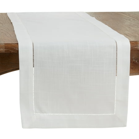 Saro Lifestyle-Table Runner With Hemstitched Border Design