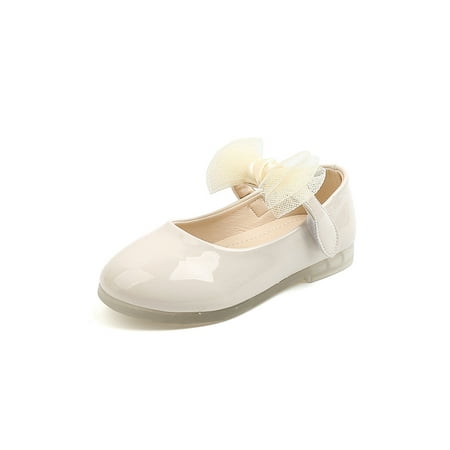 Amuver Girls Leather Shoes Solid Color Soft Sole Flat Shoes with Decorative Bow Knot Pale Pink/ Beige/ Black
Amuver Girls Leather Shoes Solid Color Soft Sole Flat Shoes with Decorative Bow Knot Pale Pink/ Beige/ Black