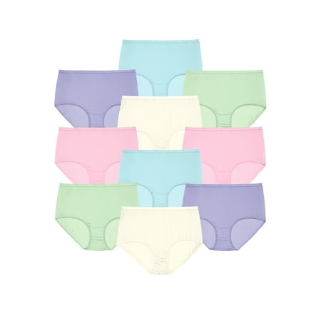 Comfort Choice Women s Plus Size Cotton Brief 10-Pack Underwear
