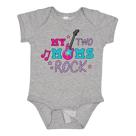 Inktastic My Two Moms Rock with Guitar Gift Baby Girl Bodysuit