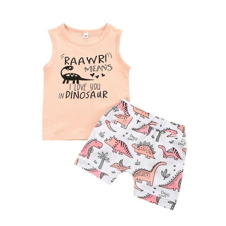 2pcs Summer Baby Boys Clothes Sets 1-5Y Dinosaur Printed Sleeveless Pullover Vest Tops Shorts
2pcs Summer Baby Boys Clothes Sets 1-5Y Dinosaur Printed Sleeveless Pullover Vest Tops Shorts