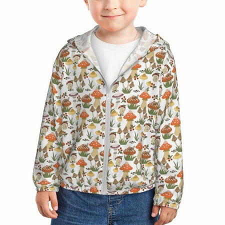 Sun Hoodie for Kids Mushrooms (2) Long Sleeve Swim Fishing Shirts Sun Protection Zip Up Jacket Clothing Athletic Hoodie 
Sun Hoodie for Kids Mushrooms (2) Long Sleeve Swim Fishing Shirts Sun Protection Zip Up Jacket Clothing Athletic Hoodie