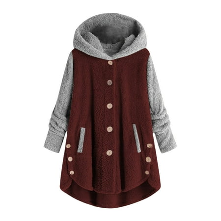 CaComMARK PI rydcot Womens Coats Clearance Women s Winter Solid Color Plush Hooded Jacket Round Neck Button Comfortable Pajamas Outerwear Wine
CaComMARK PI rydcot Womens Coats Clearance Women s Winter Solid Color Plush Hooded Jacket Round Neck Button Comfortable Pajamas Outerwear Wine