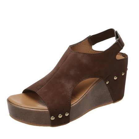 Women s Sandals Ladies Fashion Solid Color Leather Hook Loop Wedge Fish Mouth Roman Shoes Brown Size 8
Women s Sandals Ladies Fashion Solid Color Leather Hook Loop Wedge Fish Mouth Roman Shoes Brown Size 8