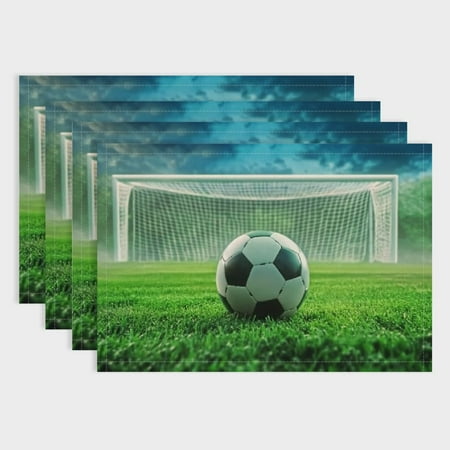 BCIIG Linen Set of 4 Heat Resistant Place Mats(Green Grass Soccer) Washable and Easy to Clean Table Mats Non-Slip Table 18x12in
BCIIG Linen Set of 4 Heat Resistant Place Mats(Green Grass Soccer) Washable and Easy to Clean Table Mats Non-Slip Table 18x12in