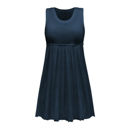 Women s Dresses Swing Dress Sleeveless Round-Neck Long Maxi Dress Solid Casual Clothes Fashion for Women Lady Pleated Skirt XL Navy Blue
Women s Dresses Swing Dress Sleeveless Round-Neck Long Maxi Dress Solid Casual Clothes Fashion for Women Lady Pleated Skirt XL Navy Blue