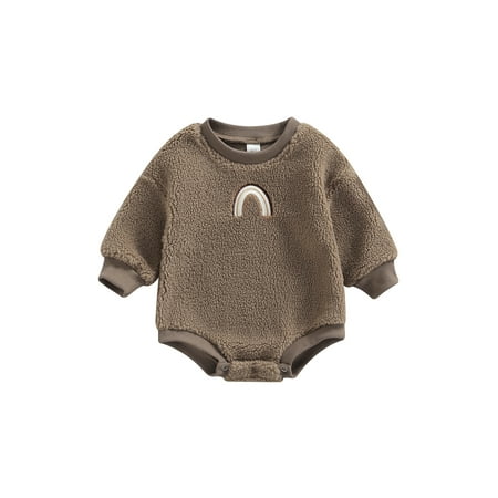 TheFound Baby Girl Boy Sweatshirt Romper Rainbow Print Fleece Sweater Romper Long Sleeve Bodysuit Fall Winter Clothes
TheFound Baby Girl Boy Sweatshirt Romper Rainbow Print Fleece Sweater Romper Long Sleeve Bodysuit Fall Winter Clothes