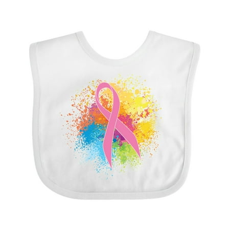 Inktastic Breast Cancer Awareness Ribbon Art Gift Baby Girl Bib