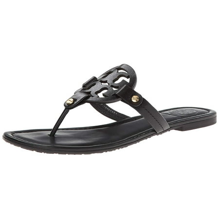 Tory Burch Womens Miller Leather Open Toe Casual Black Size 11.0