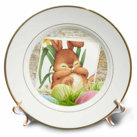 3dRose Honey Bunny Porcelain Plate 8-inch