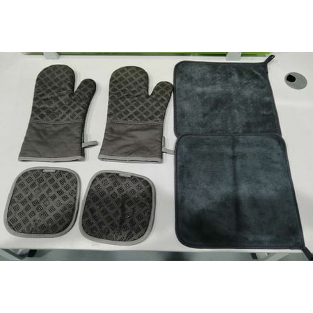 Homemaxs 2PCS Oven Mitts with 2PCS Heat Resistant Pot Holder Pad Protective Oven Gloves (Gray)
Homemaxs 2PCS Oven Mitts with 2PCS Heat Resistant Pot Holder Pad Protective Oven Gloves (Gray)