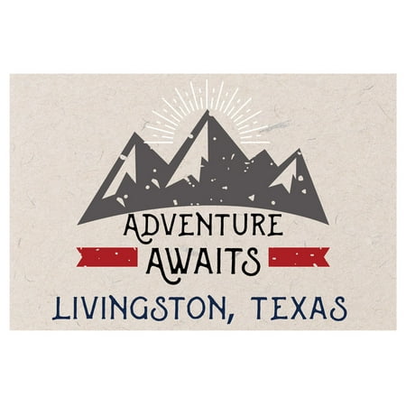 Livingston Texas Souvenir 2x3 Inch Fridge Magnet Adventure Awaits Design