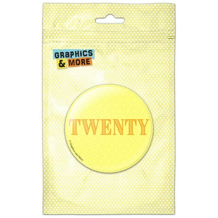 Twenty Birthday Diamond Pattern Yellow Refrigerator Button Magnet