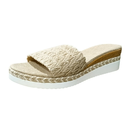 QYZEU Sandals Women Comfortable Walking Fashion Solid Grass Weaving Open Toe Thick Slope Heel Sandals Rubber Slippers Causal Breathable Lightweight Sandals Beige 41
QYZEU Sandals Women Comfortable Walking Fashion Solid Grass Weaving Open Toe Thick Slope Heel Sandals Rubber Slippers Causal Breathable Lightweight Sandals Beige 41