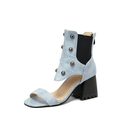 Tenmix Womens High Heels Heeled Sandals Open Toe Sandal Booties Chunky Heel Dress Shoes Women Fashion Back Zip Blue 11.5
Tenmix Womens High Heels Heeled Sandals Open Toe Sandal Booties Chunky Heel Dress Shoes Women Fashion Back Zip Blue 11.5