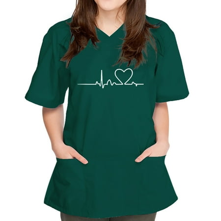 Xutthjh Women Scrubs Top Short Sleeve V-Neck Tops Working Uniform Solid Color Pocket Blouse
Xutthjh Women Scrubs Top Short Sleeve V-Neck Tops Working Uniform Solid Color Pocket Blouse