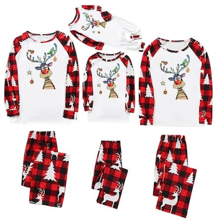 Matching Family Pajamas Sets Christmas PJ s Sleepwear Printed Top with Plaid Bottom
Matching Family Pajamas Sets Christmas PJ s Sleepwear Printed Top with Plaid Bottom