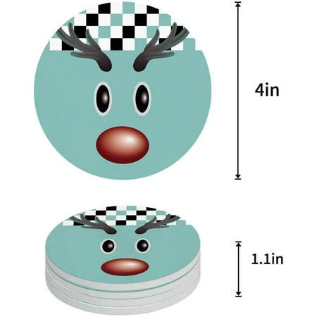 KXMDXA Christmas Reindeer Set of 6 Round Coaster for Drinks Absorbent Ceramic Stone Coasters Cup Mat with Cork Base for Home Kitchen Room Coffee Table Bar Decor
KXMDXA Christmas Reindeer Set of 6 Round Coaster for Drinks Absorbent Ceramic Stone Coasters Cup Mat with Cork Base for Home Kitchen Room Coffee Table Bar Decor