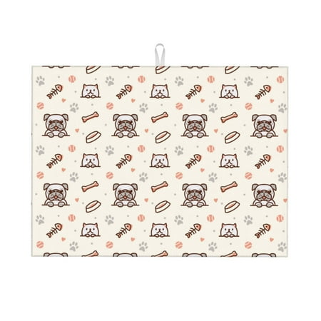 Dish Drying Mats for Kitchen Counter - Cute French Bulldog Cat Bones 18x24in Dish Drying Pad Coffee Mat with Hanging Loop Super Absorbent Kitchen Counter Mat Coffee Bar Accessories
Dish Drying Mats for Kitchen Counter - Cute French Bulldog Cat Bones 18x24in Dish Drying Pad Coffee Mat with Hanging Loop Super Absorbent Kitchen Counter Mat Coffee Bar Accessories