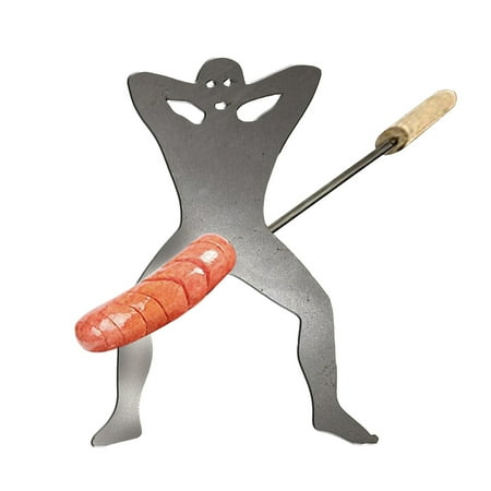 Innovative Hot Dog Roasting Stick Men-shaped Metal Corn Skewer