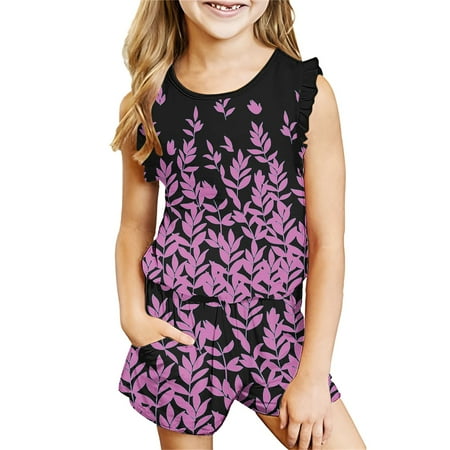 Atogsazn Girl s Summer Print Set Kids Sleeveless Ruffled Tank Top and Shorts Set Children s Clothes Outfit D-Purple 11-12 Years on Clearance
Atogsazn Girl s Summer Print Set Kids Sleeveless Ruffled Tank Top and Shorts Set Children s Clothes Outfit D-Purple 11-12 Years on Clearance