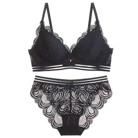 fanshao Women Sexy Lace Underwear Set Push up Bra Brassiere See Through Elastic Briefs
fanshao Women Sexy Lace Underwear Set Push up Bra Brassiere See Through Elastic Briefs