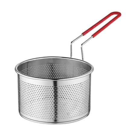 Multipurpose Fry Basket Colander Kitchen Tool Mesh Basket with Non Slip Handle for BBQ S