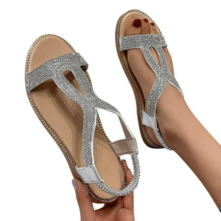 Cathalem Fashion Rhinestone Thick Wedges Sandals Casual Leisure Breathable Shoes Womens Outdoor Womens Espadrille Sandals Size 5 Silver 6.5
Cathalem Fashion Rhinestone Thick Wedges Sandals Casual Leisure Breathable Shoes Womens Outdoor Womens Espadrille Sandals Size 5 Silver 6.5