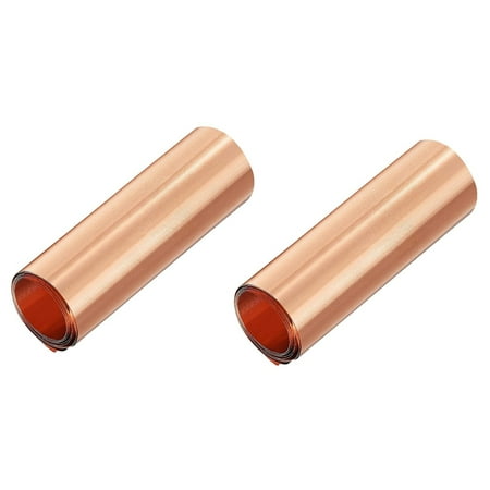 2X Copper Roll Metal Foil Plate 1000mm x 100mm x 0.01mm