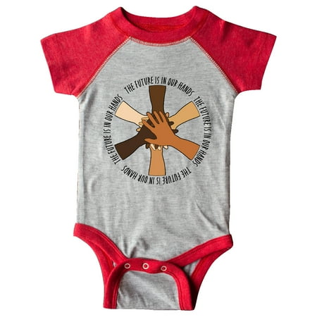 Inktastic The Future is in Our Hands Gift Baby Boy or Baby Girl Bodysuit