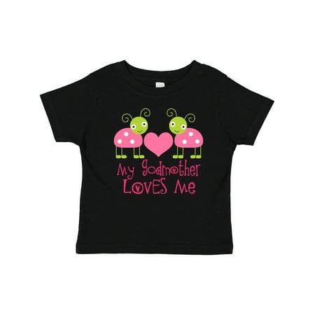 Inktastic My Godmother Loves Me Girls Ladybug Gift Baby Girl T-Shirt