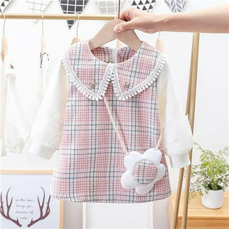 New Korean Little Girls’ Dress Fashionable Plaid Messenger Bag Cotton Long Sleeve Dress for Children
New Korean Little Girls’ Dress Fashionable Plaid Messenger Bag Cotton Long Sleeve Dress for Children