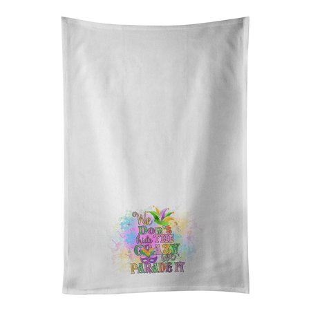 Caroline s Treasures WDK4657WTKT We Don t Hide the Crazy Mardi Gras White Kitchen Towel Set of 2 Dish Towels 19 X 25
Caroline s Treasures WDK4657WTKT We Don t Hide the Crazy Mardi Gras White Kitchen Towel Set of 2 Dish Towels 19 X 25