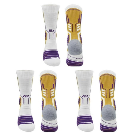 Basketball Socks 3 Pack Cushioned Sports Socks Crew Socks for Men & Women
