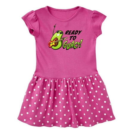 Inktastic Ready to Guac! with Avocado Playing Guitar Gift Baby Girl Dress